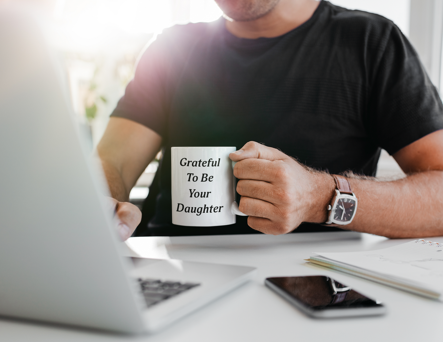 Happy Father's Day Grateful To Be Your Daughter Mug - Left-handed mug